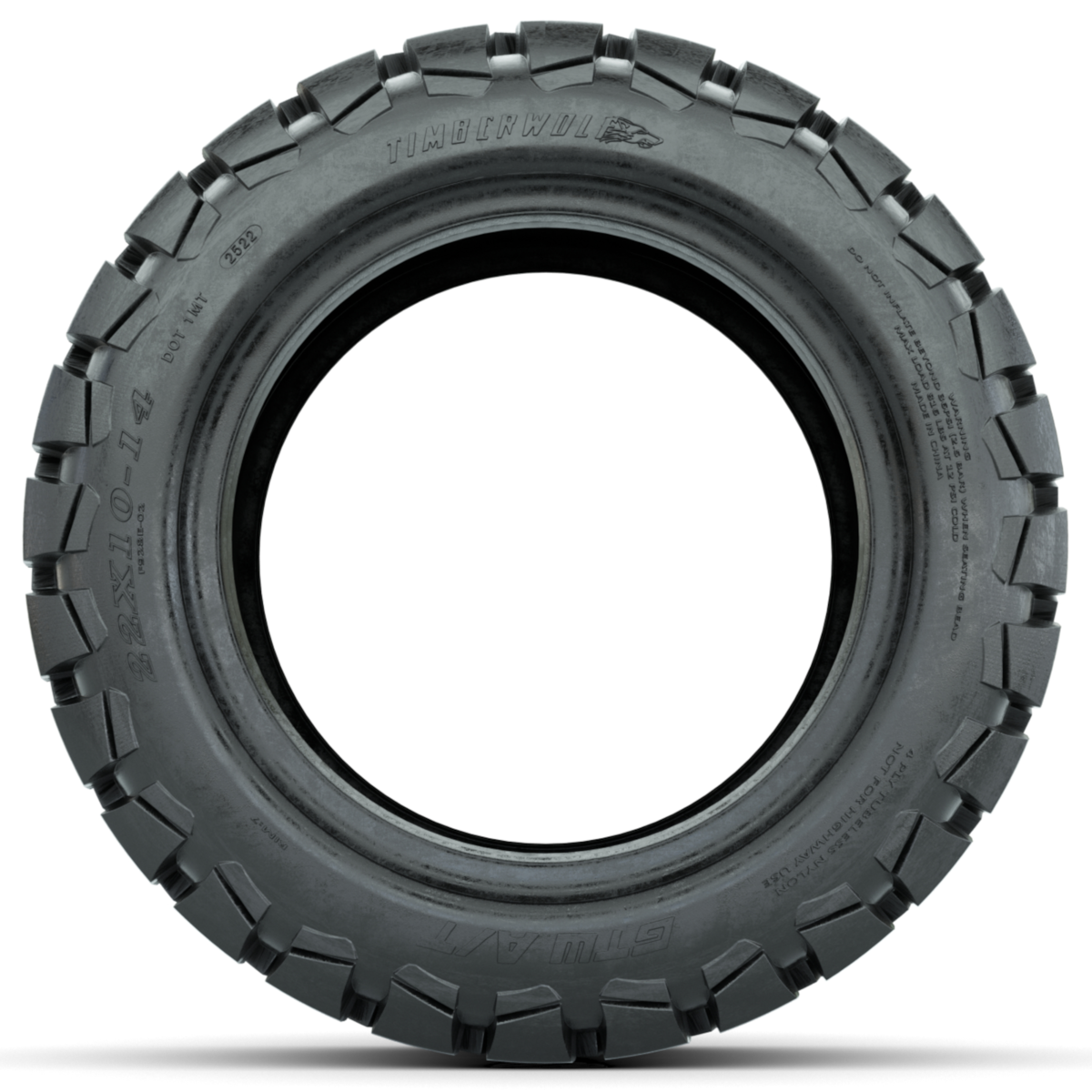 GTW® Timberwolf 22x10-14 All-Terrain 4-Ply Golf Cart Tire – tire, sidewall view
