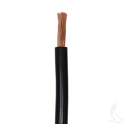 Battery Cable, PACK OF 5, 26" 6 Gauge Black – cable end, close-up