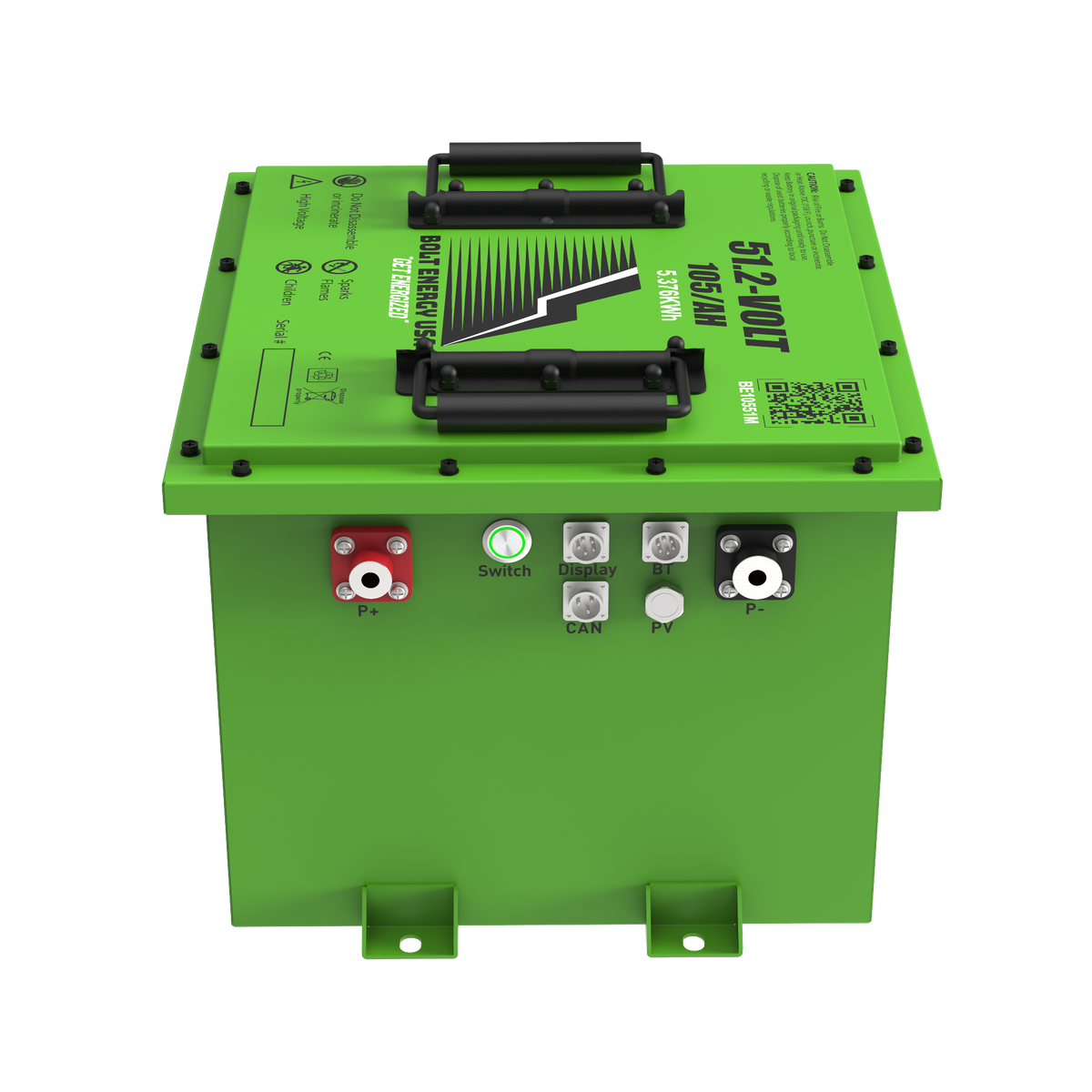 Bolt Energy 105AH 48 Volt MINI Golf Cart Lithium Battery Standard - Port Side