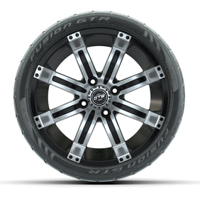 14" GTW Tempest Machined/Black Wheels with Fusion GTR Street Tires - Set of 4