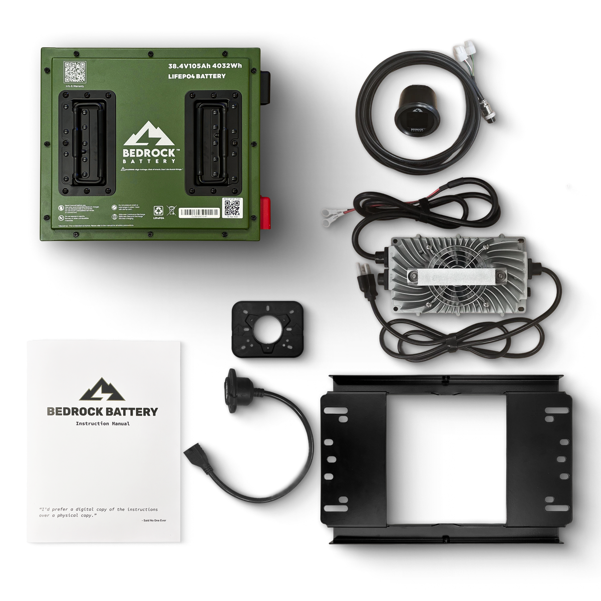 Bedrock Battery 36V 105Ah Lithium Conversion Kit Inclusion with Round Charge Meter for Club Car DS