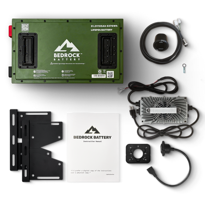 Bedrock Battery 48V 105Ah Slim Lithium Conversion Kit Inclusion with Round Charge Meter 