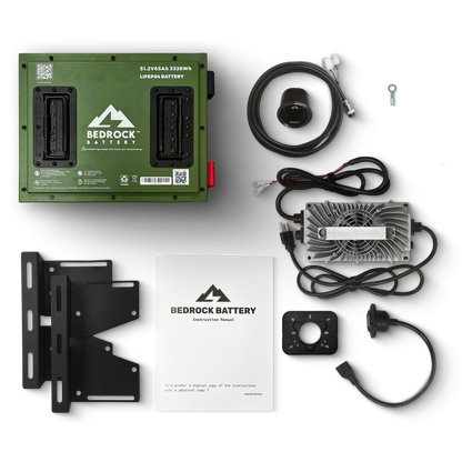 Bedrock Battery 48V 65Ah Lithium Conversion Kit Inclusion with Round Charge Meter