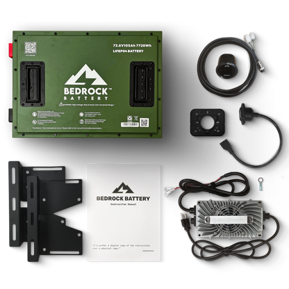 Bedrock Battery 72V 105Ah Lithium Conversion Kit Inclusion with Round Charge Meter - TXT & Star EV