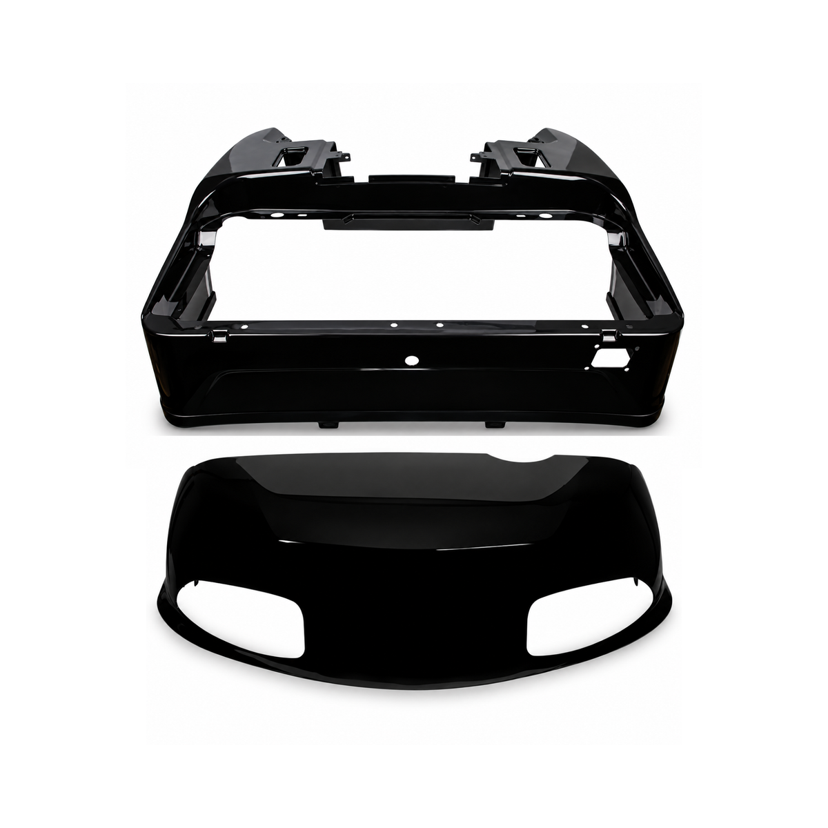 EZGO RXV OEM-Style Front Cowl & Rear Body Kit (2008–2023) - Black Metallic 