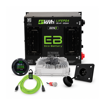 Eco Battery 36V 105Ah Lithium Bundle — Club Car DS, EZGO TXT & Yamaha G-Series