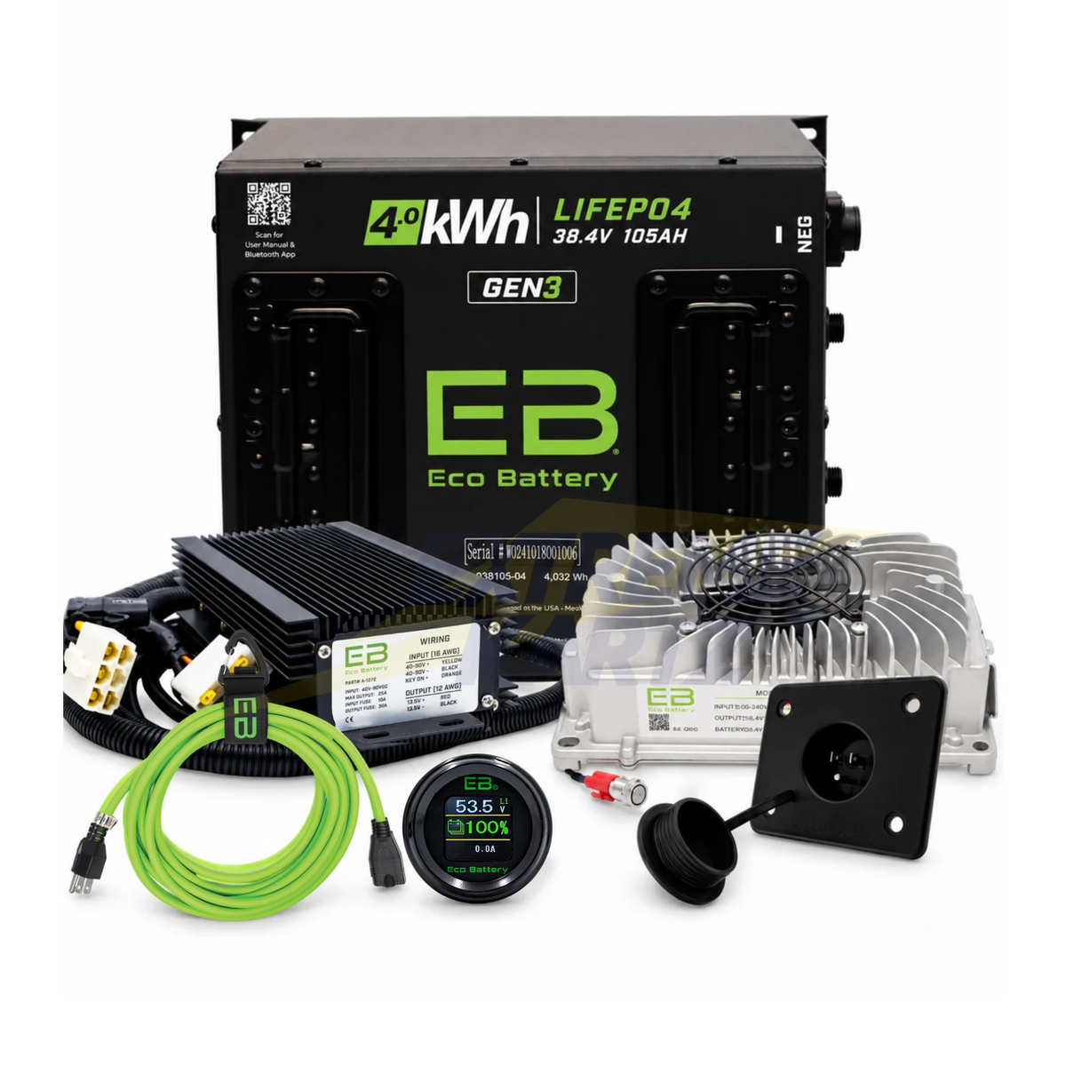 Eco Battery 36V 105Ah Lithium Bundle — Club Car DS, EZGO TXT & Yamaha G-Series
