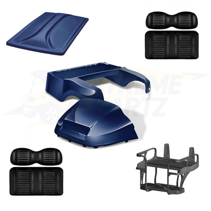 Precedent Factory Style 5pc Upgrade Kit-Doubletake Body Kit - Navy 
Doubletake Extreme Seat -Black/Black
Doubletake 80" Top - Navy
Doubletake Rear Seat Kit - Max6