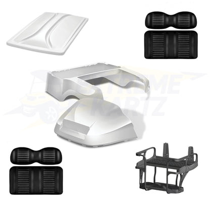 Precedent Factory Style 5pc Upgrade Kit:
Doubletake Body Kit - White
Doubletake Extreme Seat -Black/Black
Doubletake 80" Top - White
Doubletake Rear Seat Kit - Max6