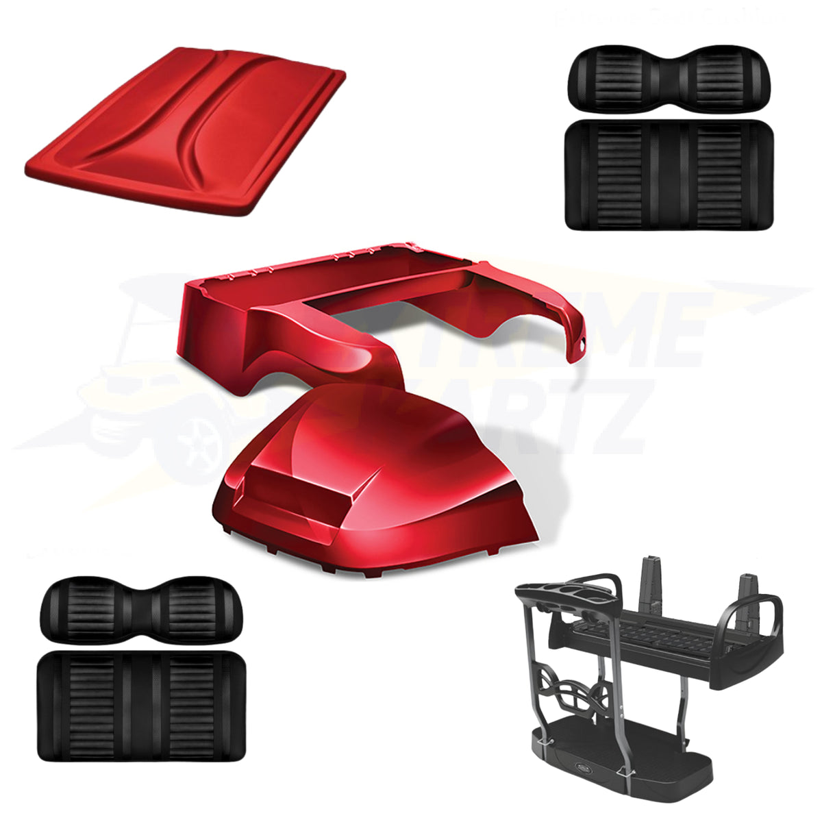 Club Car Precedent Factory Style 5pc Upgrade Kit - Ruby - Max 5 / Black/Black / Ruby – product view