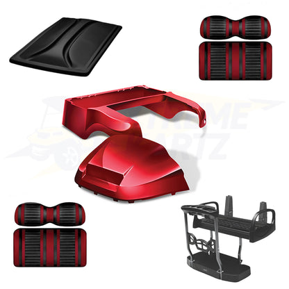 Club Car Precedent Factory Style 5pc Upgrade Kit - Ruby - Max 5 / Black/Ruby / Black – product view