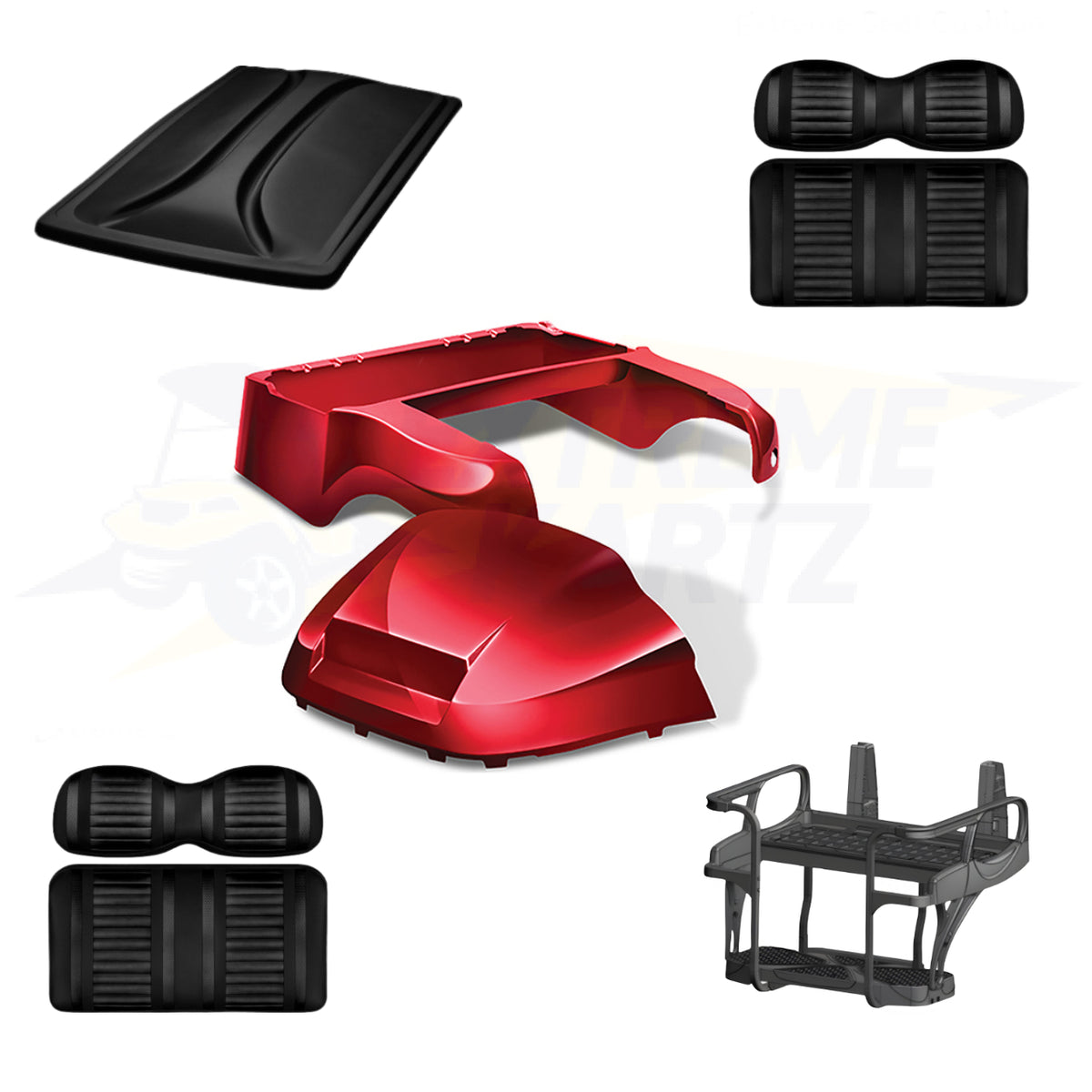 Club Car Precedent Factory Style 5pc Upgrade Kit - Ruby - Max 6 Helix / Black/Black / Black – product view