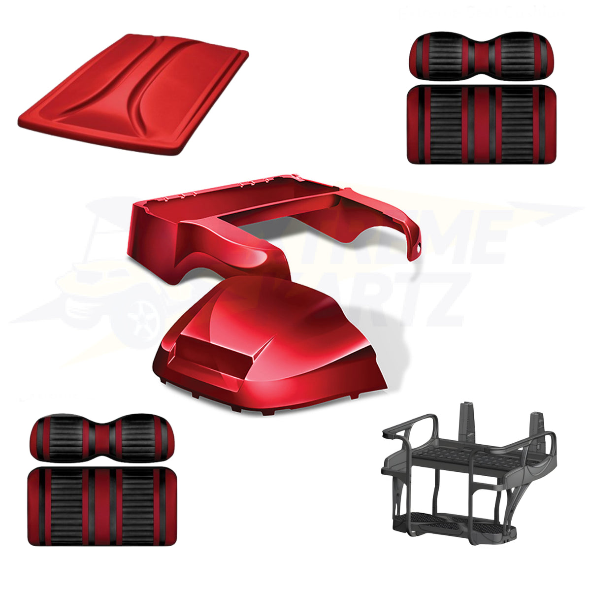 Club Car Precedent Factory Style 5pc Upgrade Kit - Ruby - Max 6 Helix / Black/Ruby / Ruby – product view