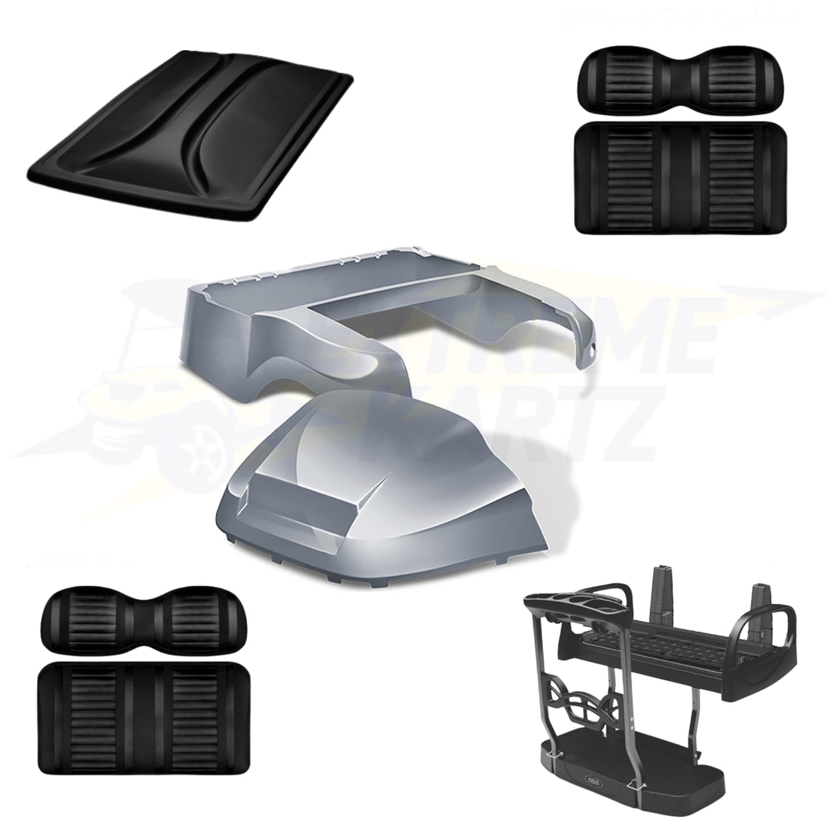 Club Car Precedent Factory Style 5pc Upgrade Kit - Silver - Max 5 / Black/Black / Black – product view