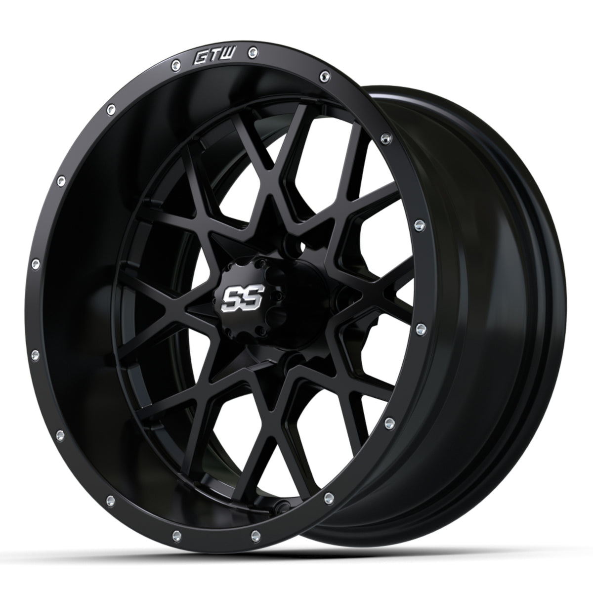 Vortex Wheel, 14X7, Matte Black – wheel, angled view