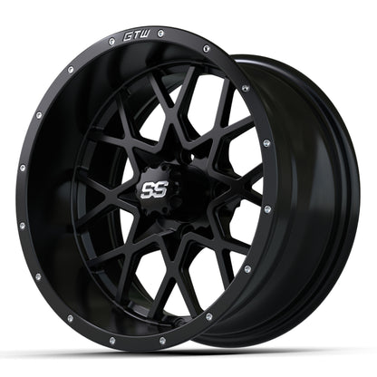 Vortex Wheel, 14X7, Matte Black – wheel, angled view