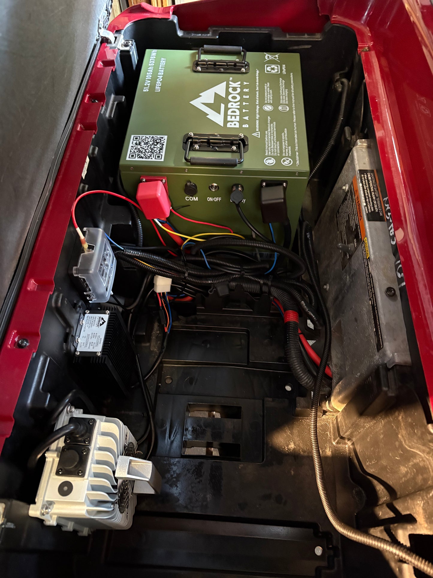 Bedrock Battery Compact battery installed on Club Car Precedent