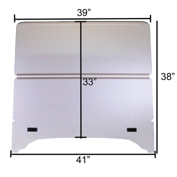 Folding Tinted 1/4" Windshield for Storm Body Kits with 3/4 Struts – windshield with 41 x 38 inch dimensions