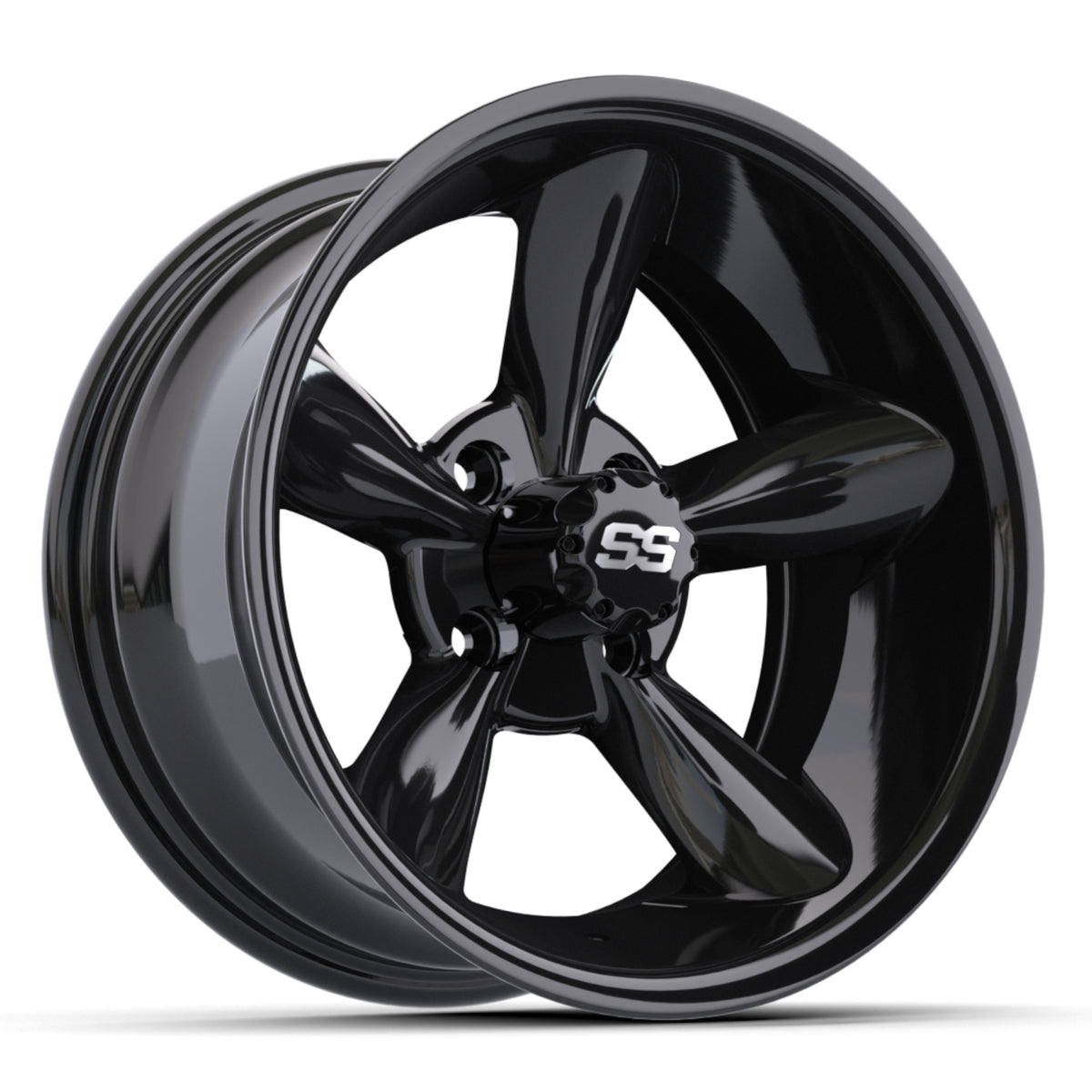 GTW Godfather Wheel, 12X7 Black – wheel, angled view