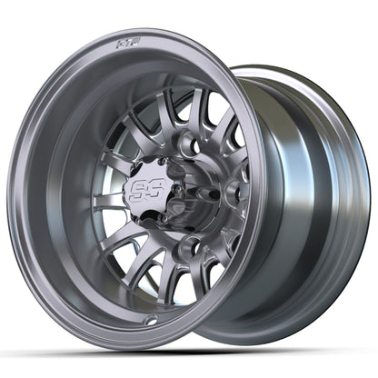 GTW Medusa 10x7 Machined Silver Wheel – wheel, side angle view