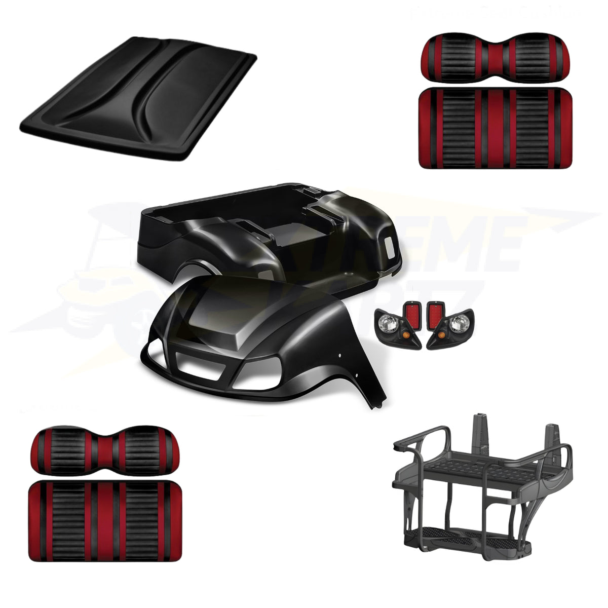 EZGO TXT Titan 5pc Upgrade Kit - Black - Max 6 Helix / Black/Ruby – product view