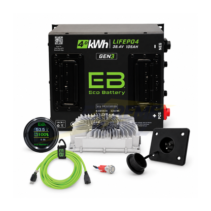 Eco Battery 36V 105Ah Lithium Bundle — Club Car DS, EZGO TXT & Yamaha G-Series