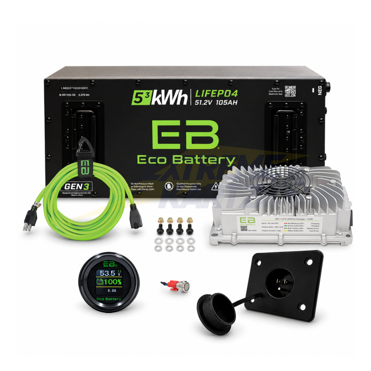 Eco Battery 48V 105Ah Skinny Bundle