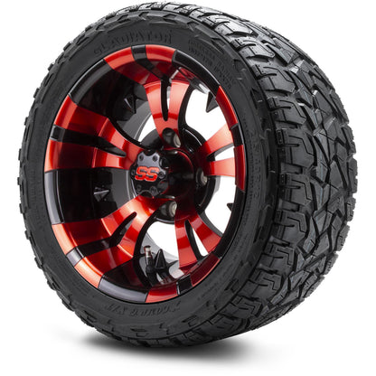 12" MODZ Vampire Red and Black - Tire and Wheel Combo - All Terrain: 215/40-R12 XCOMP Gladiator – product view