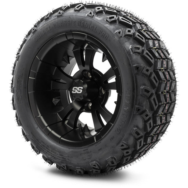12" MODZ Vampire Matte Black - Tire and Wheel Combo - All Terrain: 20x10xR12 Sahara Classic – product view