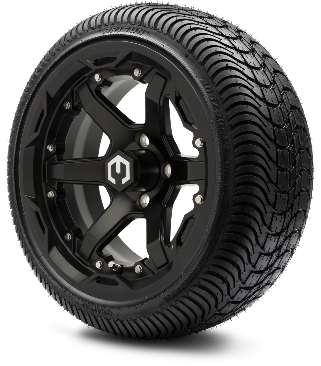 14" MODZ Gladiator Matte Black - Tire and Wheel Combo - Street: 205/30-14 Arisun Cruze – product view