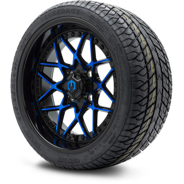 14" MODZ Formula Blue - Tire and Wheel Combo - Street: 215/35-14 Odyssey Tesseract SB Radial – product view