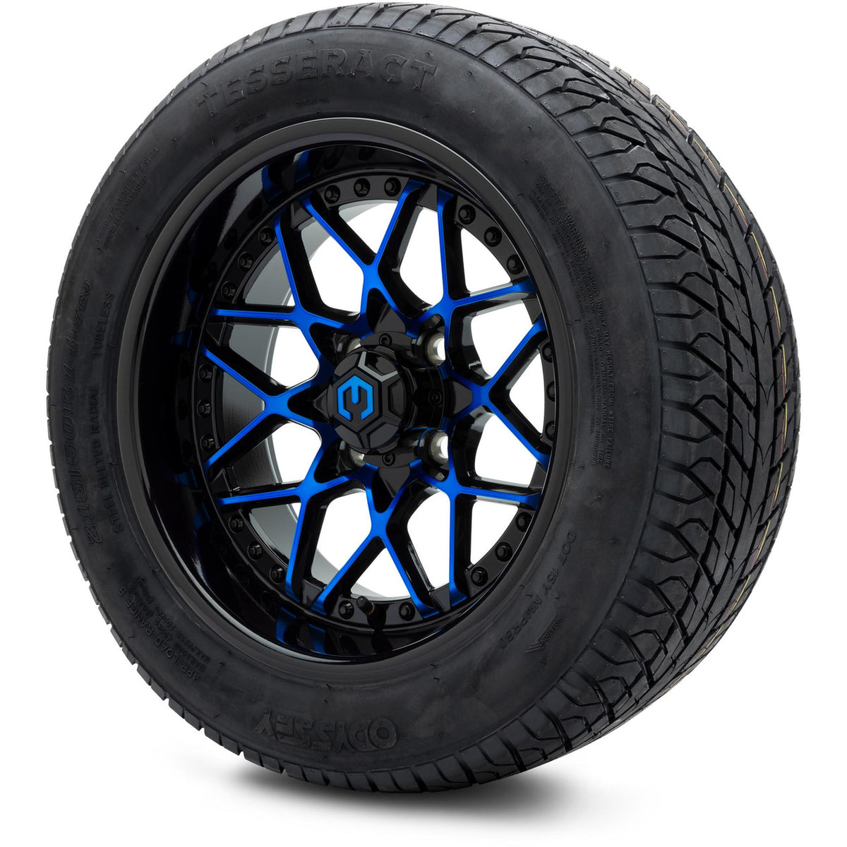 14" MODZ Formula Blue - Tire and Wheel Combo - Street: 215/50-14 Odyssey Tesseract SB Radial – product view