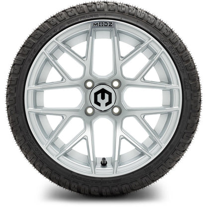 14" MODZ Matrix Matte Silver - Tire and Wheel Combo
