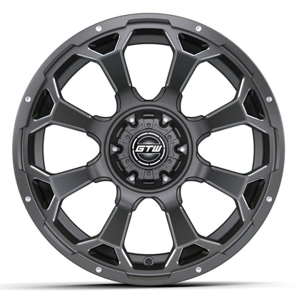 Raven Wheel, 14X7, Matte Gray/Ball Mill – wheel, front view