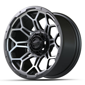 Bravo Wheel, 14X7, Matte Gray/Mach – wheel, angled view
