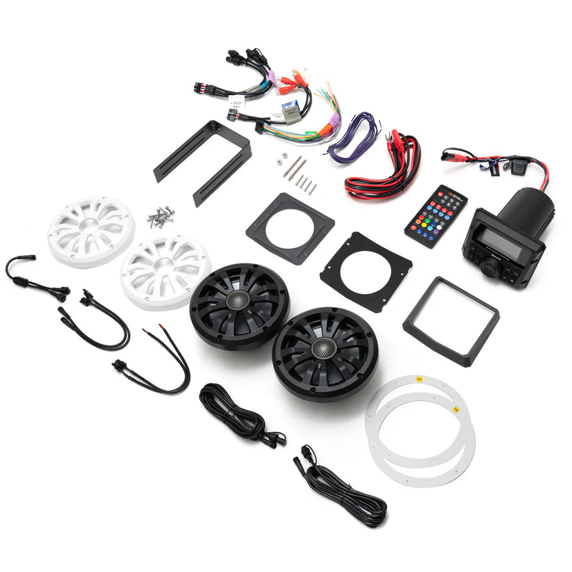 SoundExtreme Marine Gauge Radio + Pair 6.5" Speakers by EcoXGear