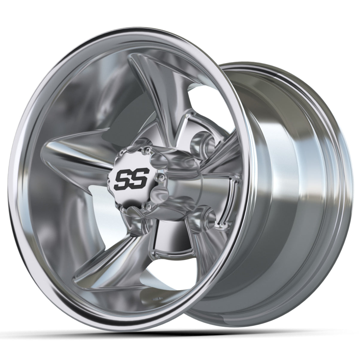 GTW Godfather Wheel, 10X7 Chrome – wheel, angled view