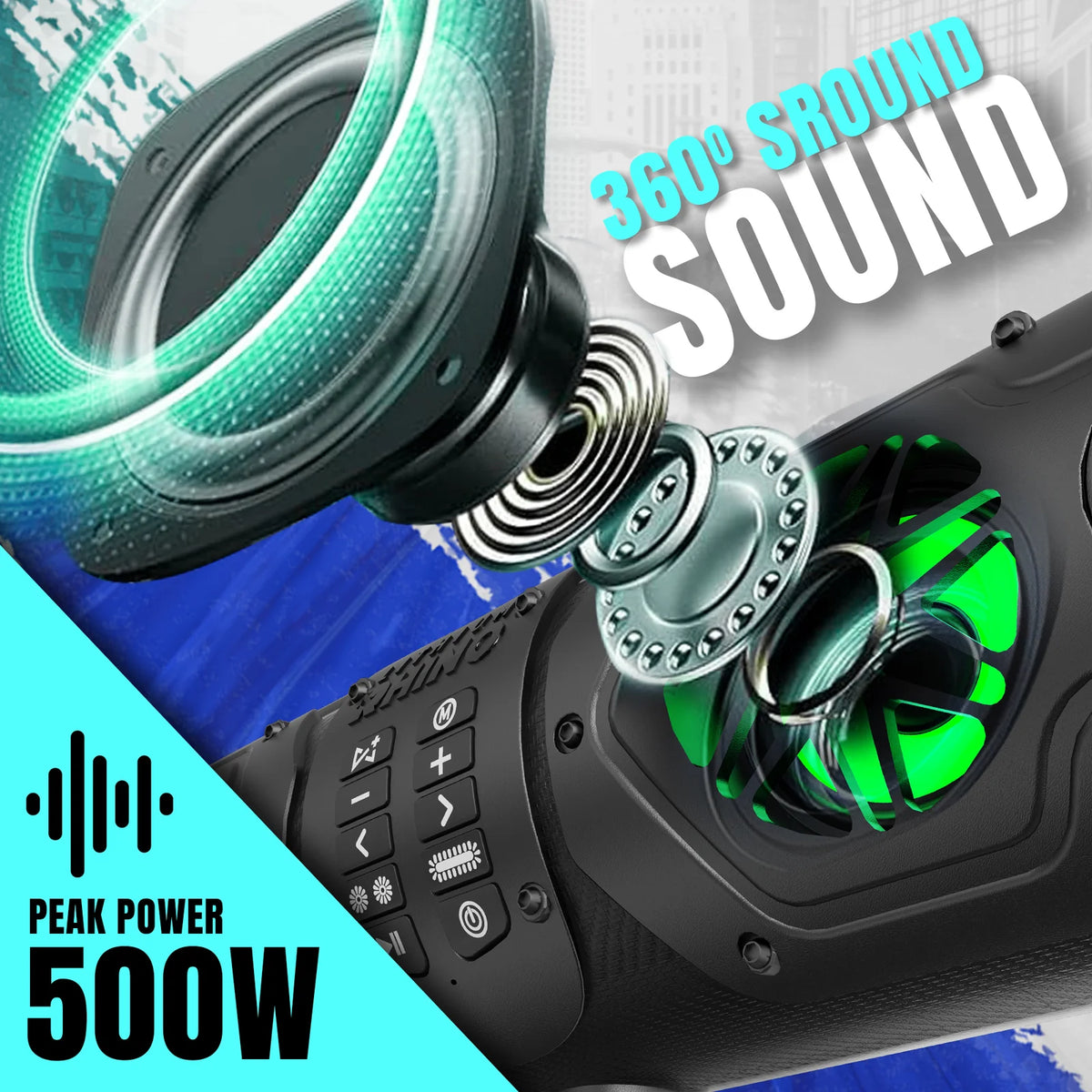 Lithium Rhino-GX500 Soundbar with T-Bracket