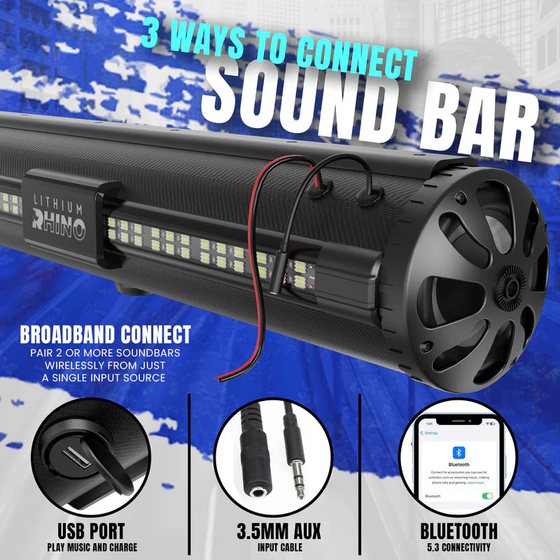 Lithium Rhino-GX500 Soundbar with T-Bracket