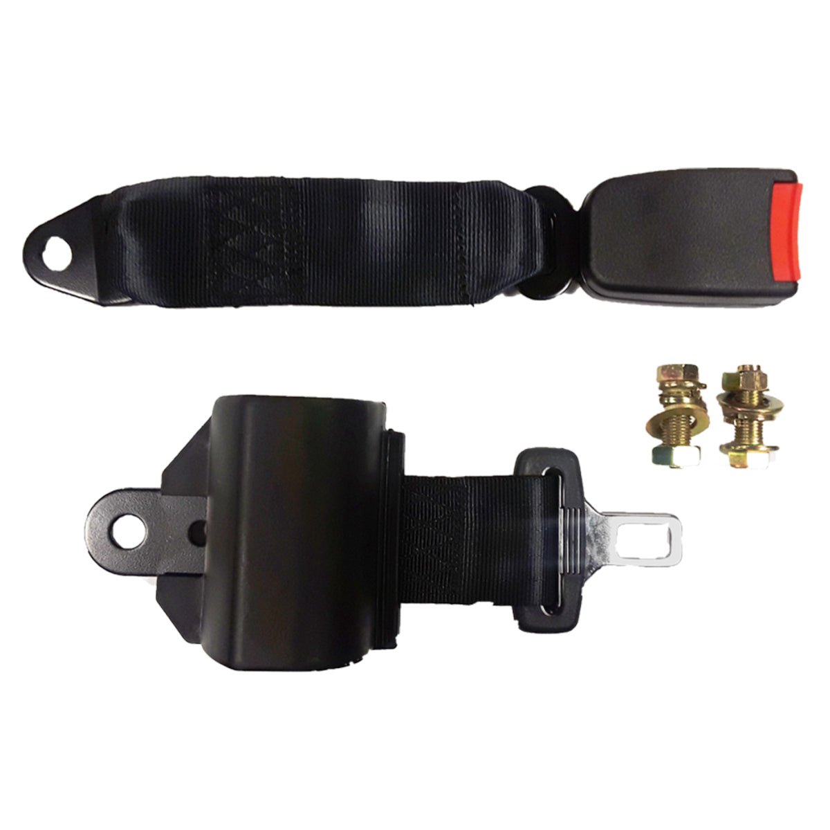 Seat Belt Kit, Retractable 4 Pass – retractable belt and buckle with hardware