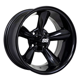 GTW Godfather Wheel, 14X7 Black – wheel, angled view