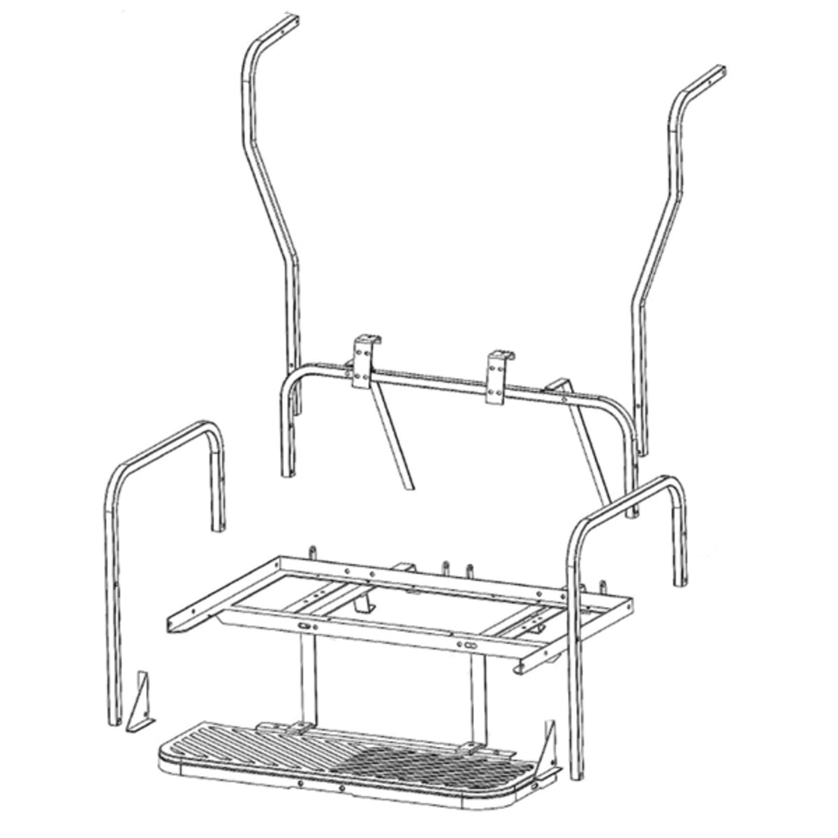 GTW MACH3 Steel Rear Seat Frame Only for Club Car DS 2000.5+