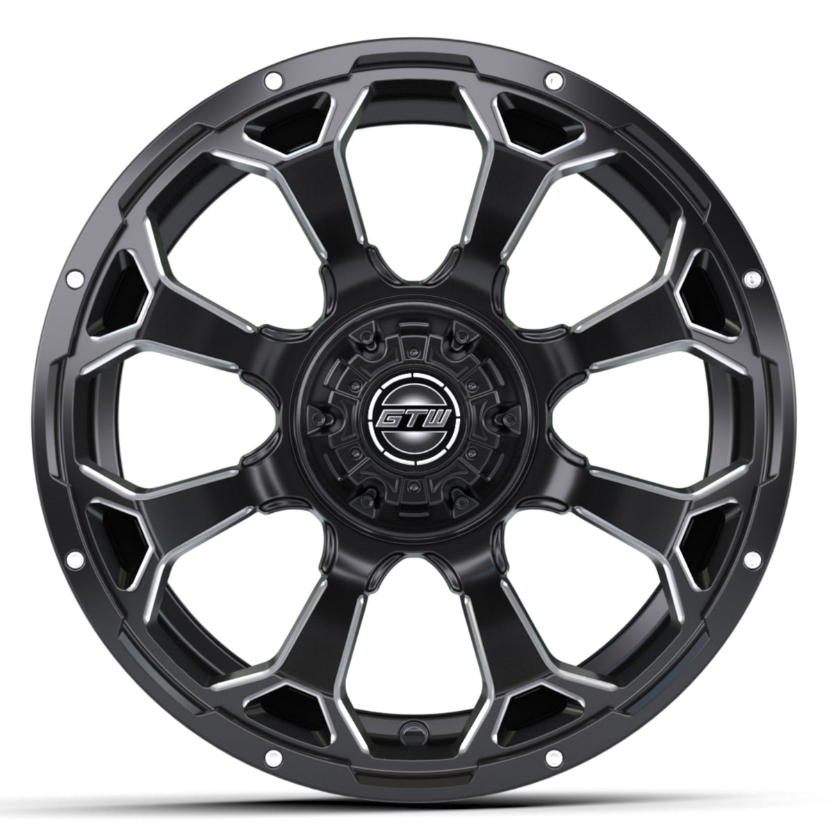 Raven Wheel, 14X7, Matte Black/Ball Mill – wheel, front view