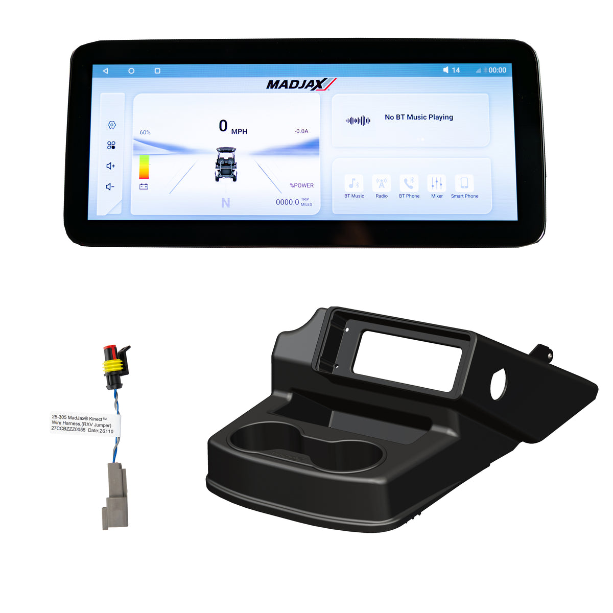 MadJax Kinect Display Screen Kit for EZGO RXV AC Motor - EZGO RXV ELiTE with OEM Lithium Battery Setup – product view