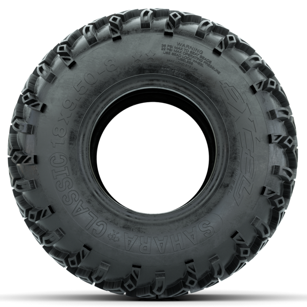 Tire, 18X9.50-8 4PR Sahara Classic – tire, sidewall view