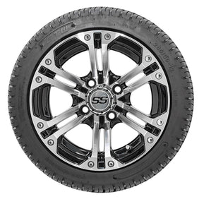 12 GTW Specter Black and Machined Wheels with 18 Fusion Street Tires Set of 4