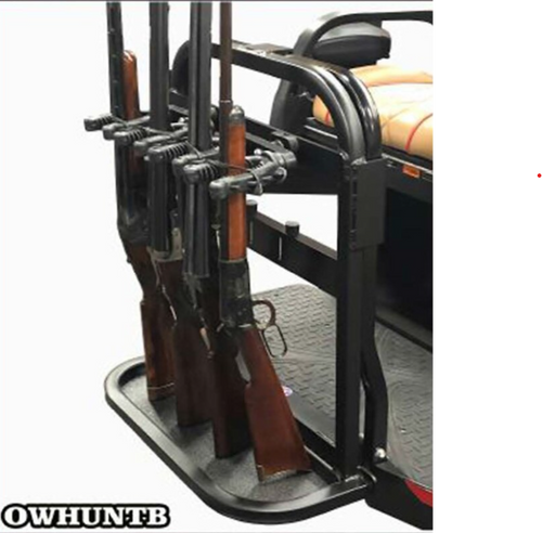 Club Car Onward golf cart gun rack mounted on the rear-seat grab bar