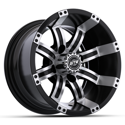 GTW Tempest 10x7 Machined Black Wheel – wheel, side angle view