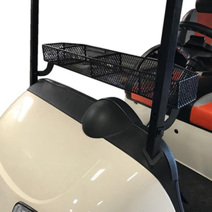 GTW EZGO RXV Inner Basket w/Brackets – installed on cream golf cart, side view