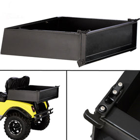GTW Steel Cargo Box – installed on yellow golf cart with detail views